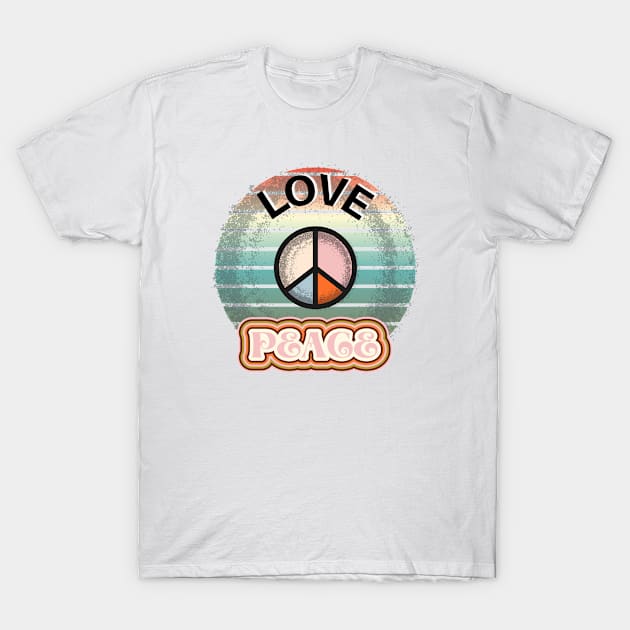 Love peace sign design T-Shirt by Don’t Care Co